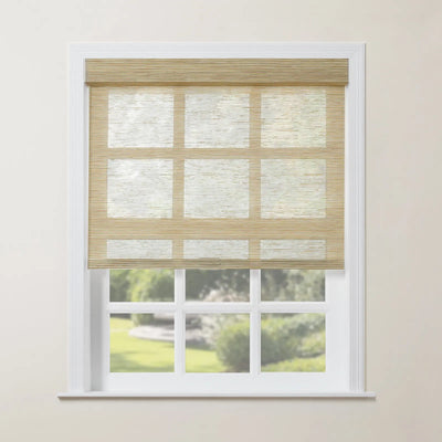 RAE Bamboo Roller Shades Interval Light Brown - TWOPAGES Curtains