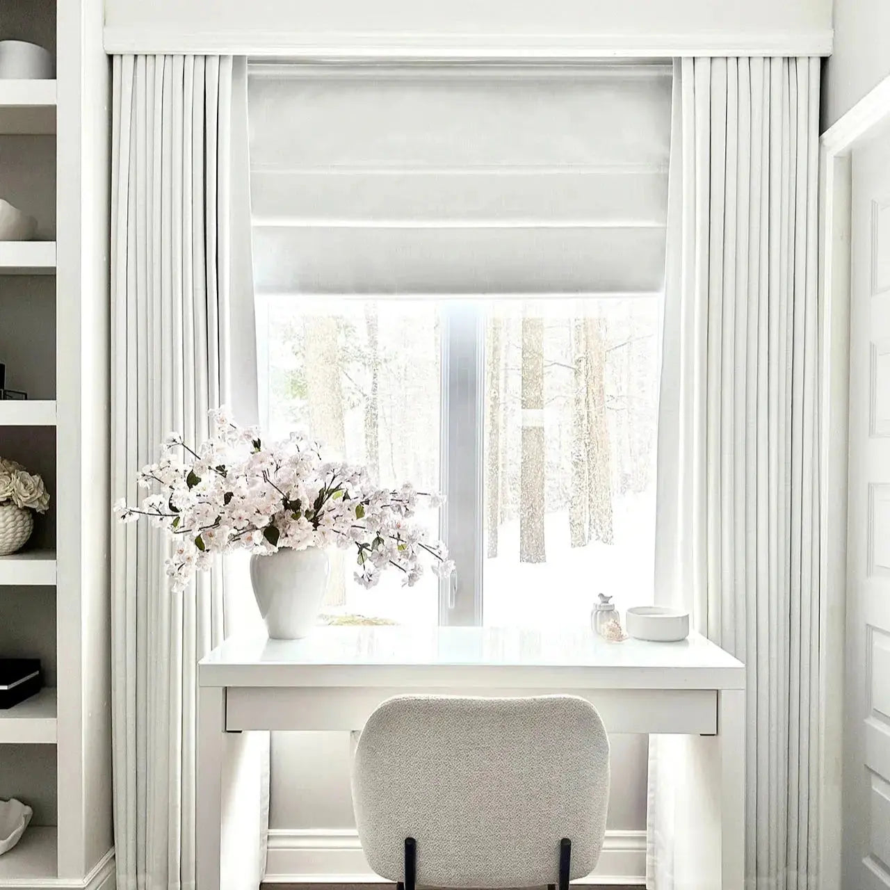 Motorized Roman Shade Cordless -TWOPAGES