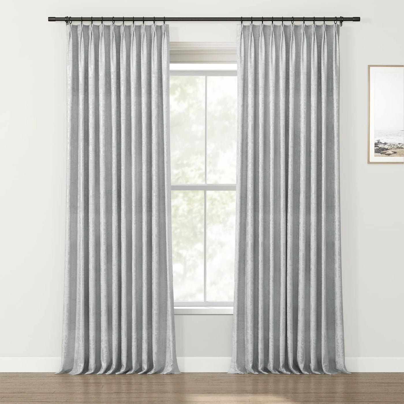 Lydia Vine Jacquard Curtain Pleated TWOPAGES