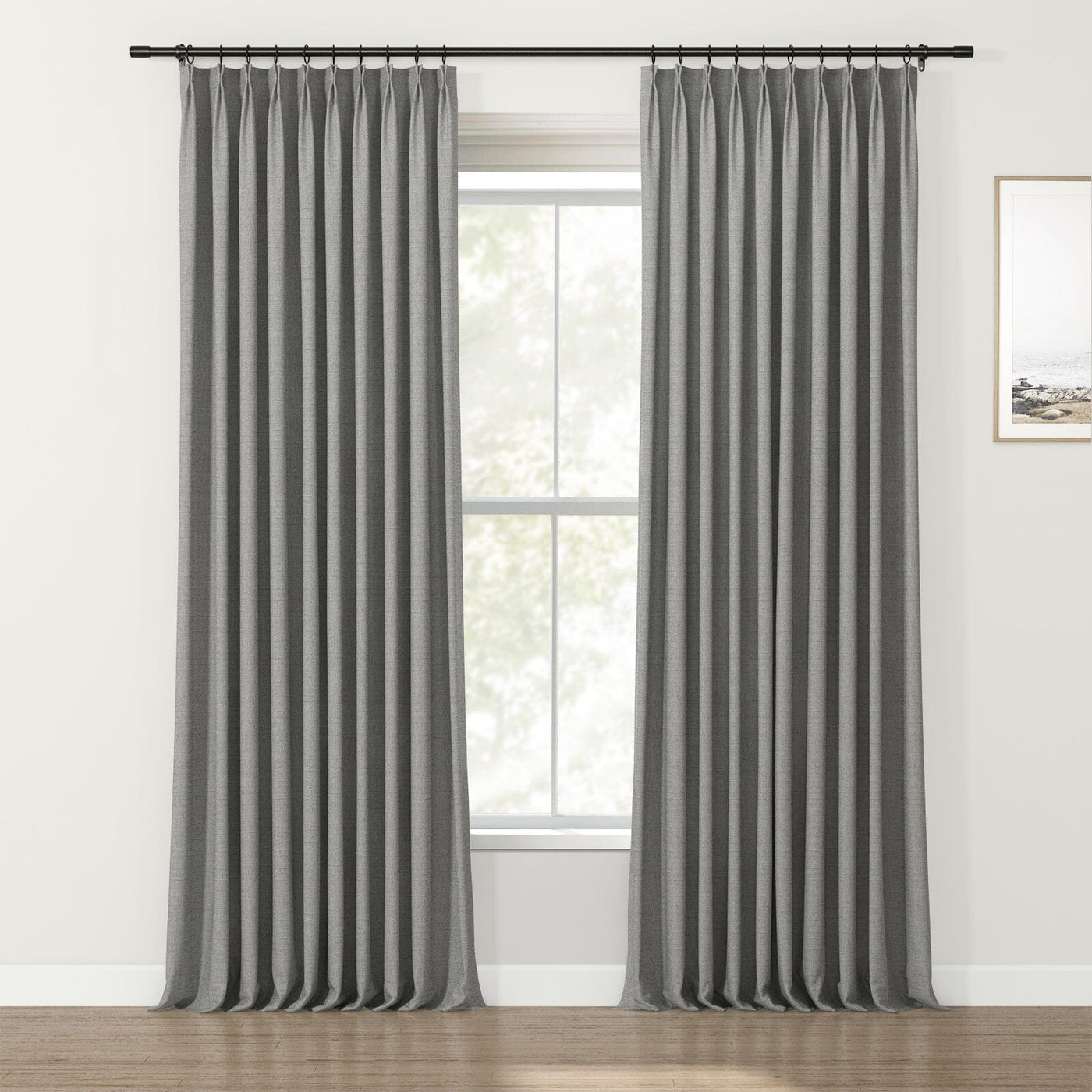 Lydia Solid Jacquard Curtain Pleated TWOPAGES