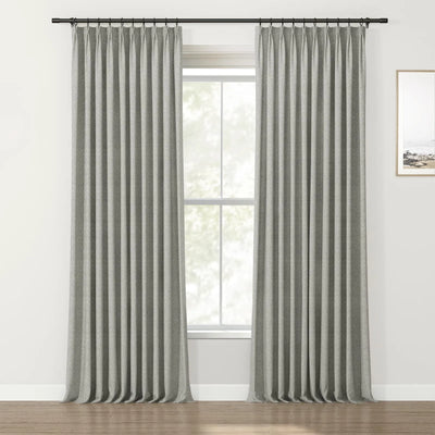 Lydia Grain Jacquard Curtain Pleated TWOPAGES