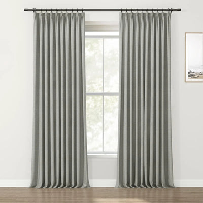 Lydia Grain Jacquard Curtain Pleated TWOPAGES