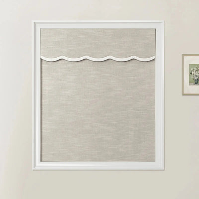 Jawara Linen Cotton Valanced Day Night Roman Shade Cord Lift -TWOPAGES