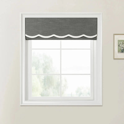 Jawara Linen Cotton Valanced Day Night Roman Shade Cord Lift -TWOPAGES