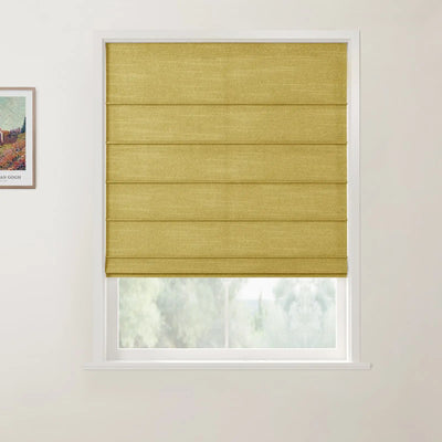 Jawara Linen Cotton Front Slat Roman Shade Cordless