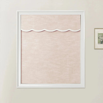 Jawara Linen Cotton Valanced Day Night Roman Shade Cord Lift -TWOPAGES