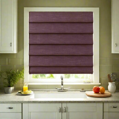 Jawara Linen Cotton Deco Fold Roman Shade Cordless -TWOPAGES