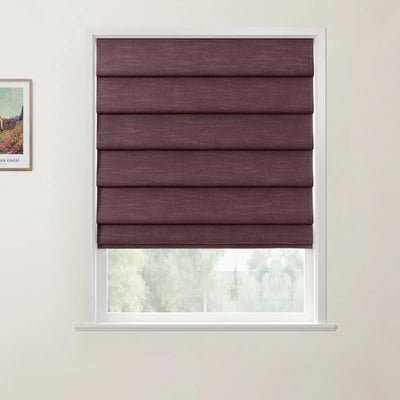 Jawara Linen Cotton Deco Fold Roman Shade Cordless