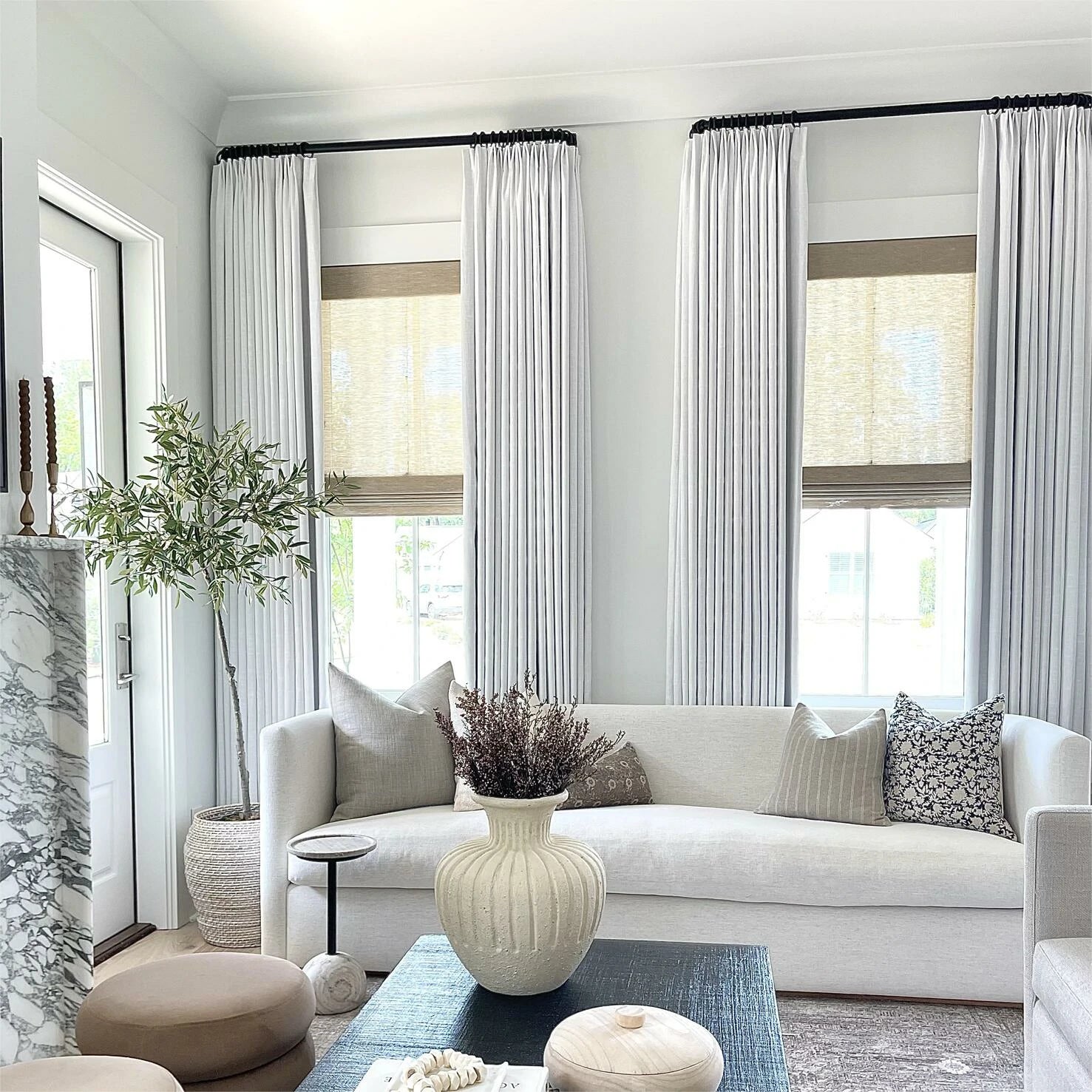 Jawara White Tailor Pleated Curtain