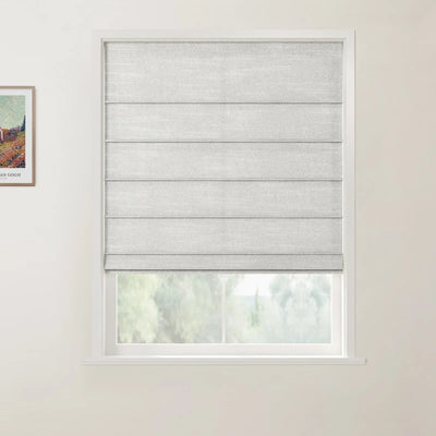 Jawara Linen Cotton Front Slat Roman Shade Cordless