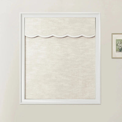 Jawara Linen Cotton Valanced Day Night Roman Shade Cord Lift -TWOPAGES