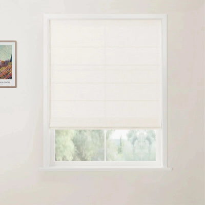 Custom Flat Fold Roman Shade Cordless -TWOPAGES
