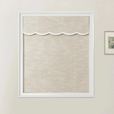 Jawara Linen Cotton Valanced Day Night Roman Shade Cord Lift -TWOPAGES