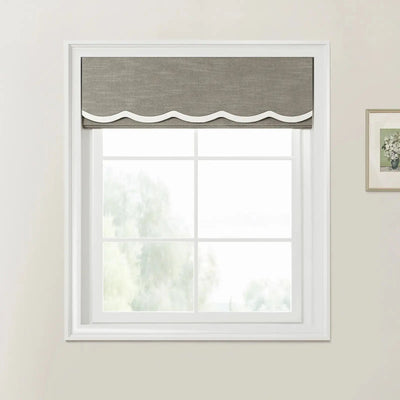 Jawara Linen Cotton Valanced Day Night Roman Shade Cord Lift -TWOPAGES