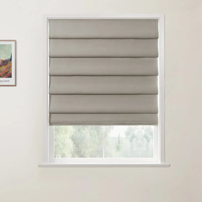 Jawara Linen Cotton Deco Fold Roman Shade Cordless