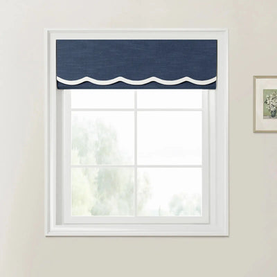 Jawara Linen Cotton Valanced Day Night Roman Shade Cord Lift -TWOPAGES