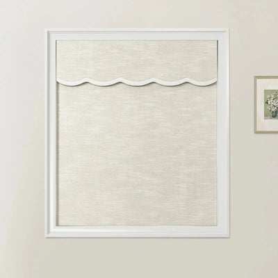 Jawara Linen Cotton Valanced Day Night Roman Shade Cord Lift -TWOPAGES