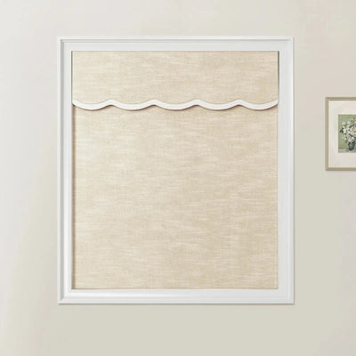 Jawara Linen Cotton Valanced Day Night Roman Shade Cord Lift -TWOPAGES