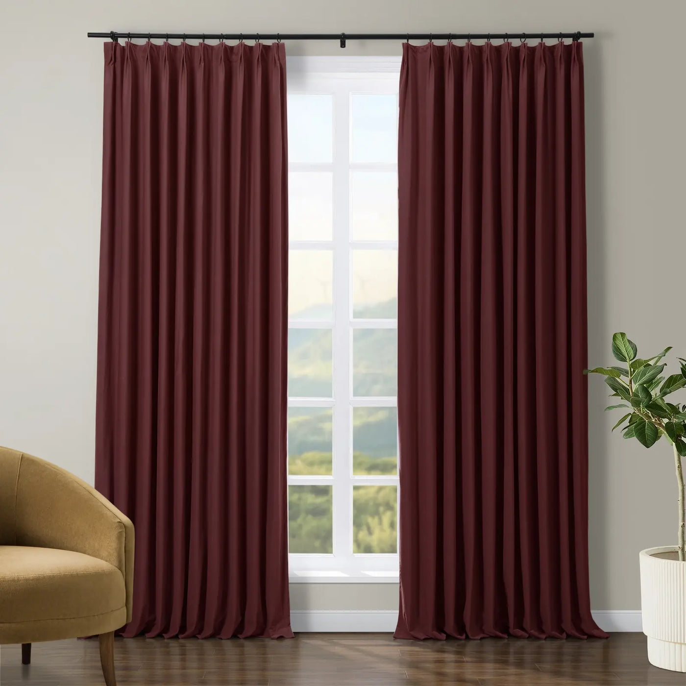 Tavis Premium Velvet Curtain Pleated TWOPAGES