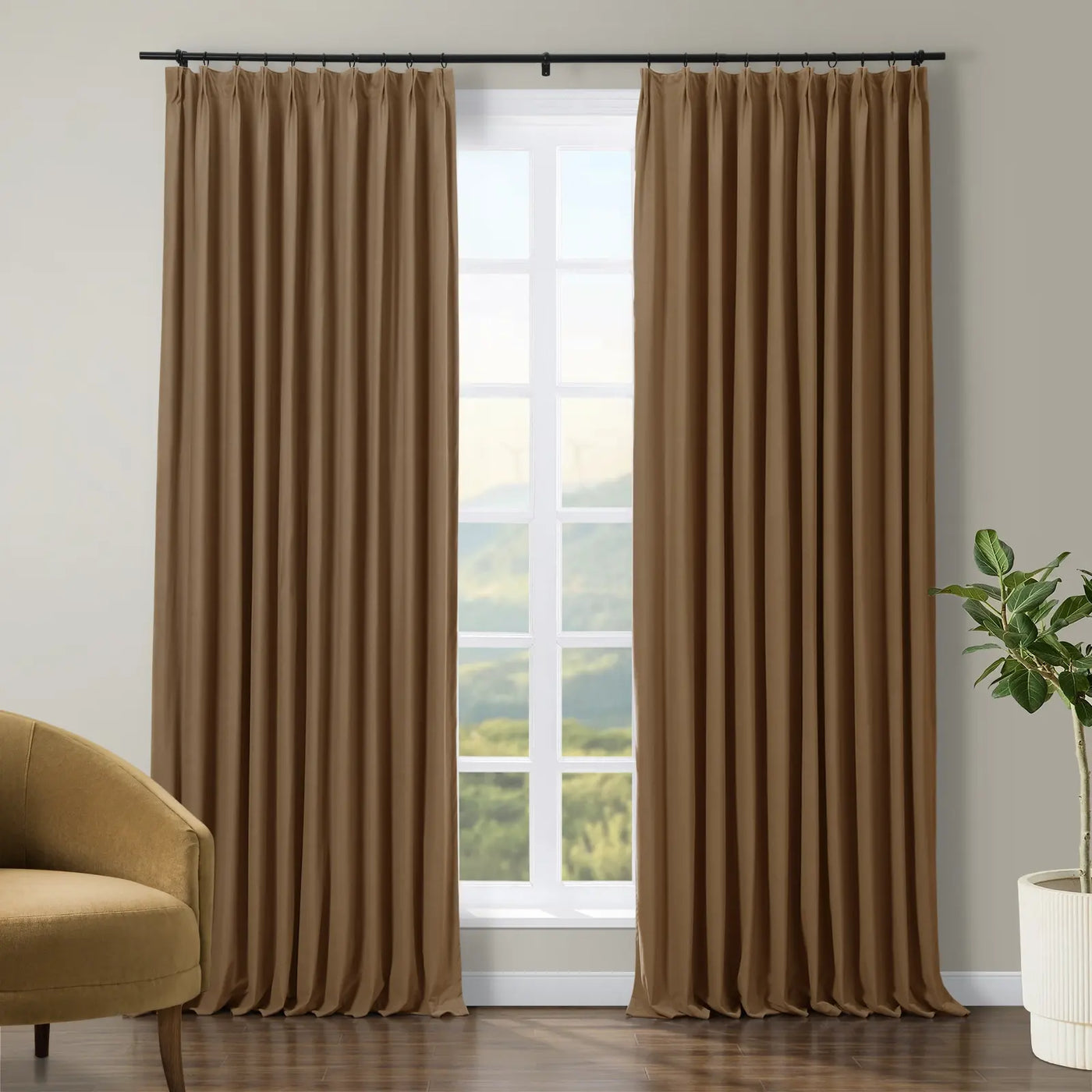 Tavis Premium Velvet Curtain Pleated TWOPAGES