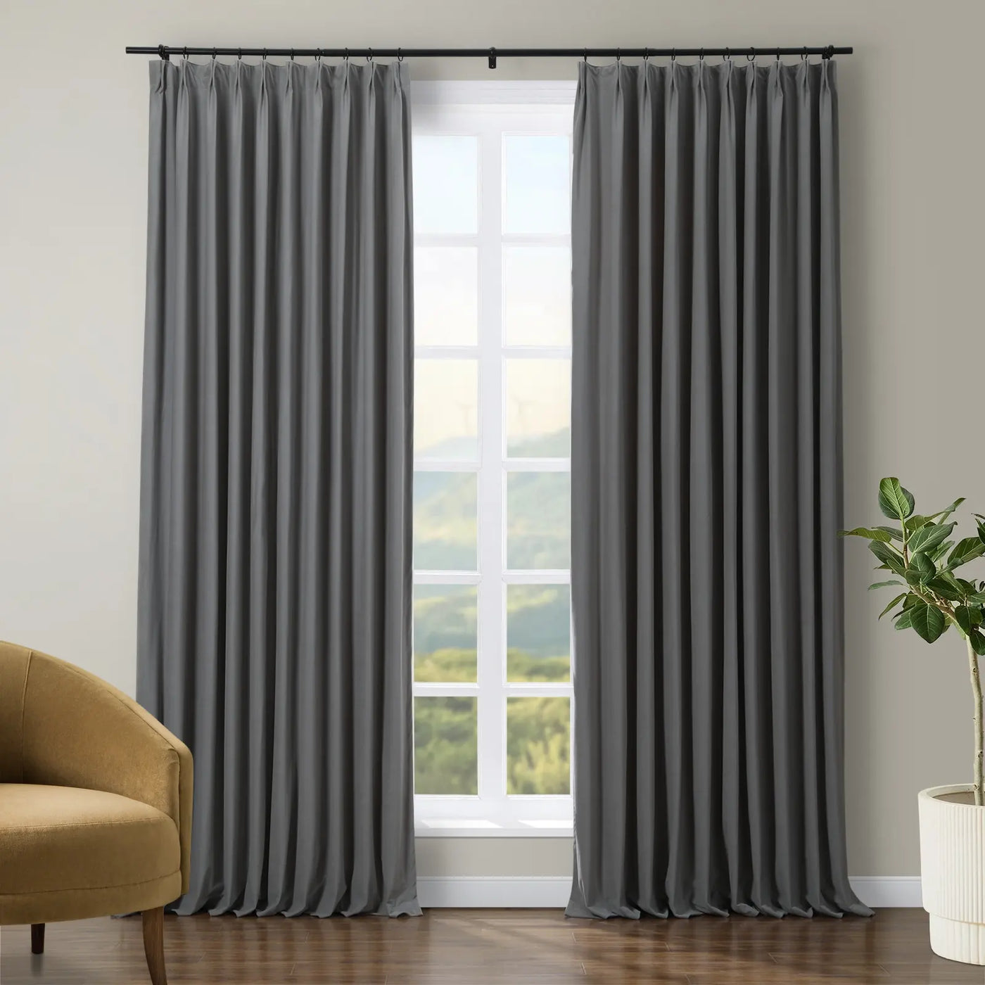 Tavis Premium Velvet Curtain Pleated TWOPAGES