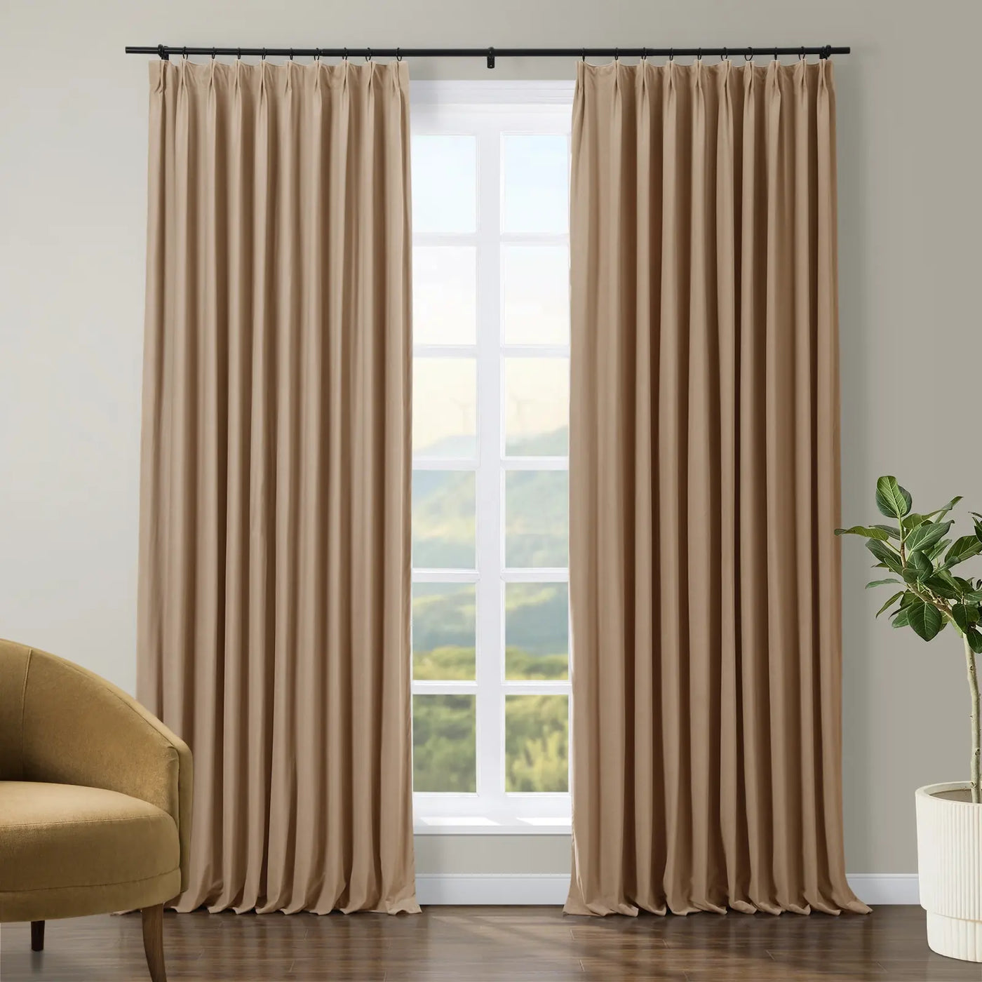 Tavis Premium Velvet Curtain Pleated TWOPAGES