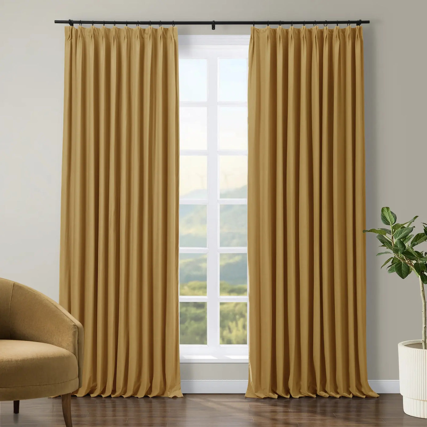 Tavis Premium Velvet Curtain Pleated TWOPAGES