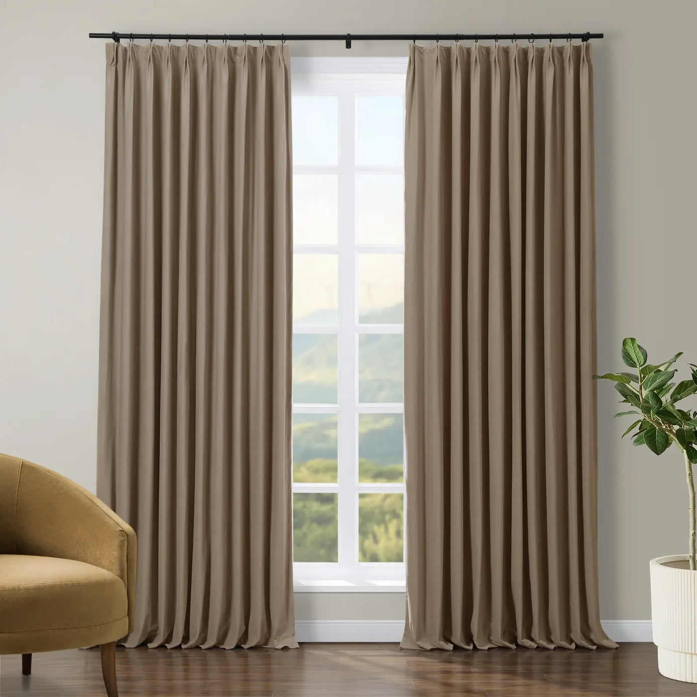 Tavis Premium Velvet Curtain Pleated TWOPAGES