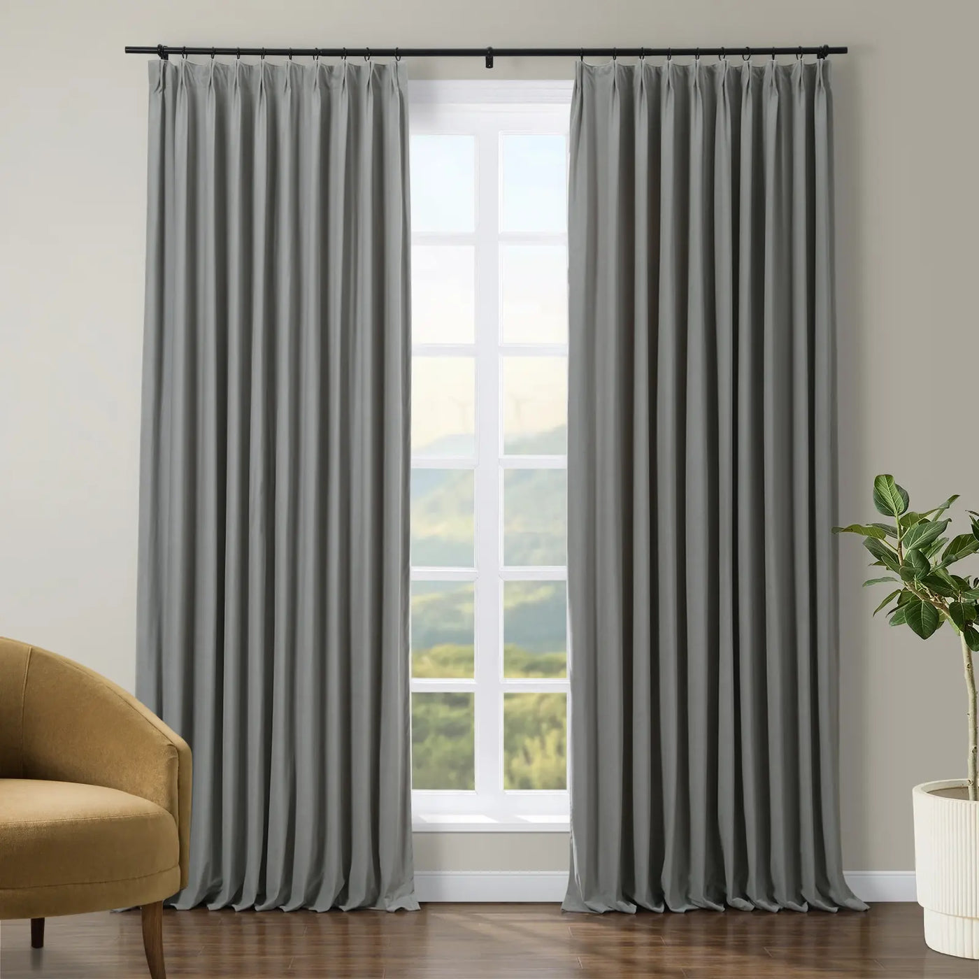 Tavis Premium Velvet Curtain Pleated TWOPAGES