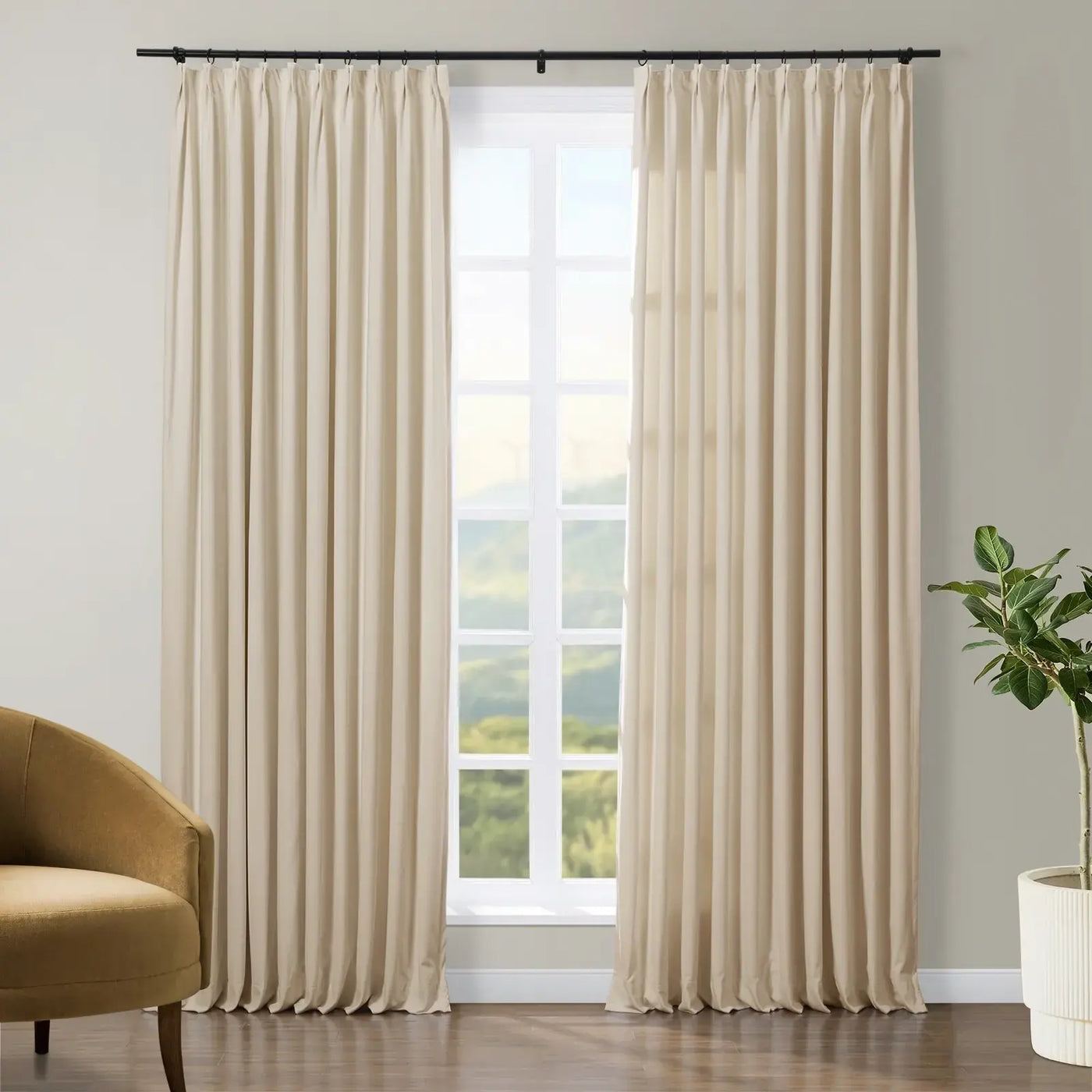 Tavis Premium Velvet Curtain Pleated TWOPAGES