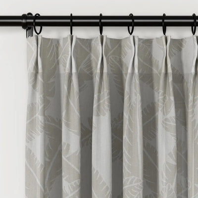Freya Linen Semi Sheer Jacquard Curtains Pleated -TWOPAGES