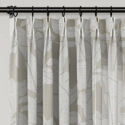 Freya Linen Semi Sheer Jacquard Curtains Pleated -TWOPAGES