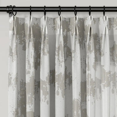 Freya Linen Semi Sheer Jacquard Curtains Pleated -TWOPAGES
