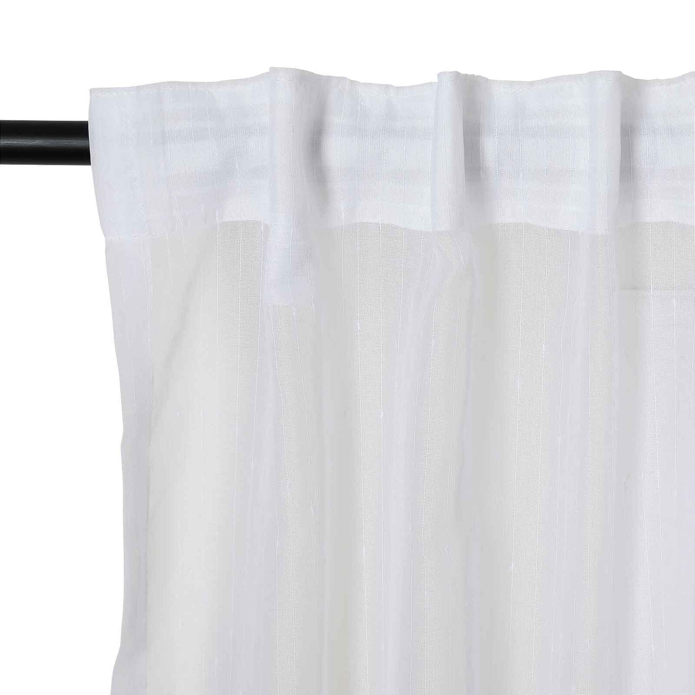 Florida Embossed White Semi Sheer Curtain Soft Top