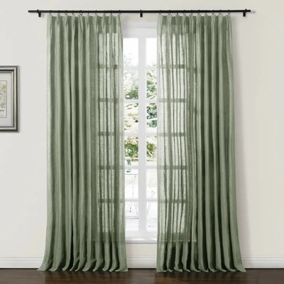 Doris 100% Linen Curtain Pleated