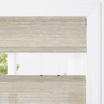 Natural Ramie Top Down Bottom Up Woven Wood Shade Cordless - Coconut -TWOPAGES