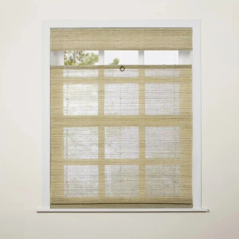 Natural Ramie Top Down Bottom Up Woven Wood Shade Cordless - Coconut -TWOPAGES CURTAINS