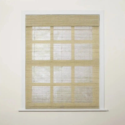 Natural Ramie Top Down Bottom Up Woven Wood Shade Cordless - Coconut -TWOPAGES CURTAINS
