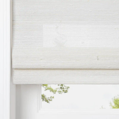 Natural Ramie Top Down Bottom Up Woven Wood Shade Cordless - Rattan White-TWOPAGES