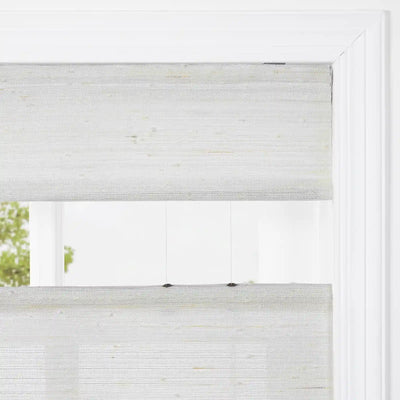 Natural Ramie Top Down Bottom Up Woven Wood Shade Cordless - Rattan White-TWOPAGES