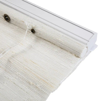 Natural Ramie Top Down Bottom Up Woven Wood Shade Cordless - Rattan White-TWOPAGES