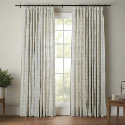 Lance 100% Linen Jacquard Curtain Pleated | TWOPAGES Curtains