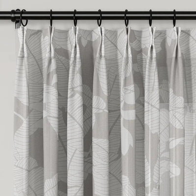 Freya Linen Semi Sheer Jacquard Curtains Pleated -TWOPAGES