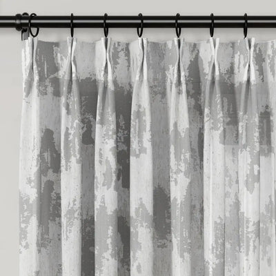 Freya Linen Semi Sheer Jacquard Curtains Pleated -TWOPAGES