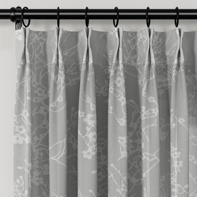 Freya Linen Semi Sheer Jacquard Curtains Pleated -TWOPAGES