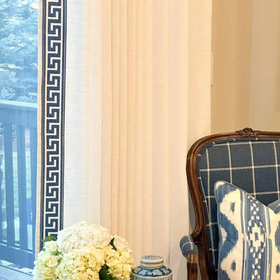 Custom Curtains with Trim Border(Sold per Pair) -TWOPAGES