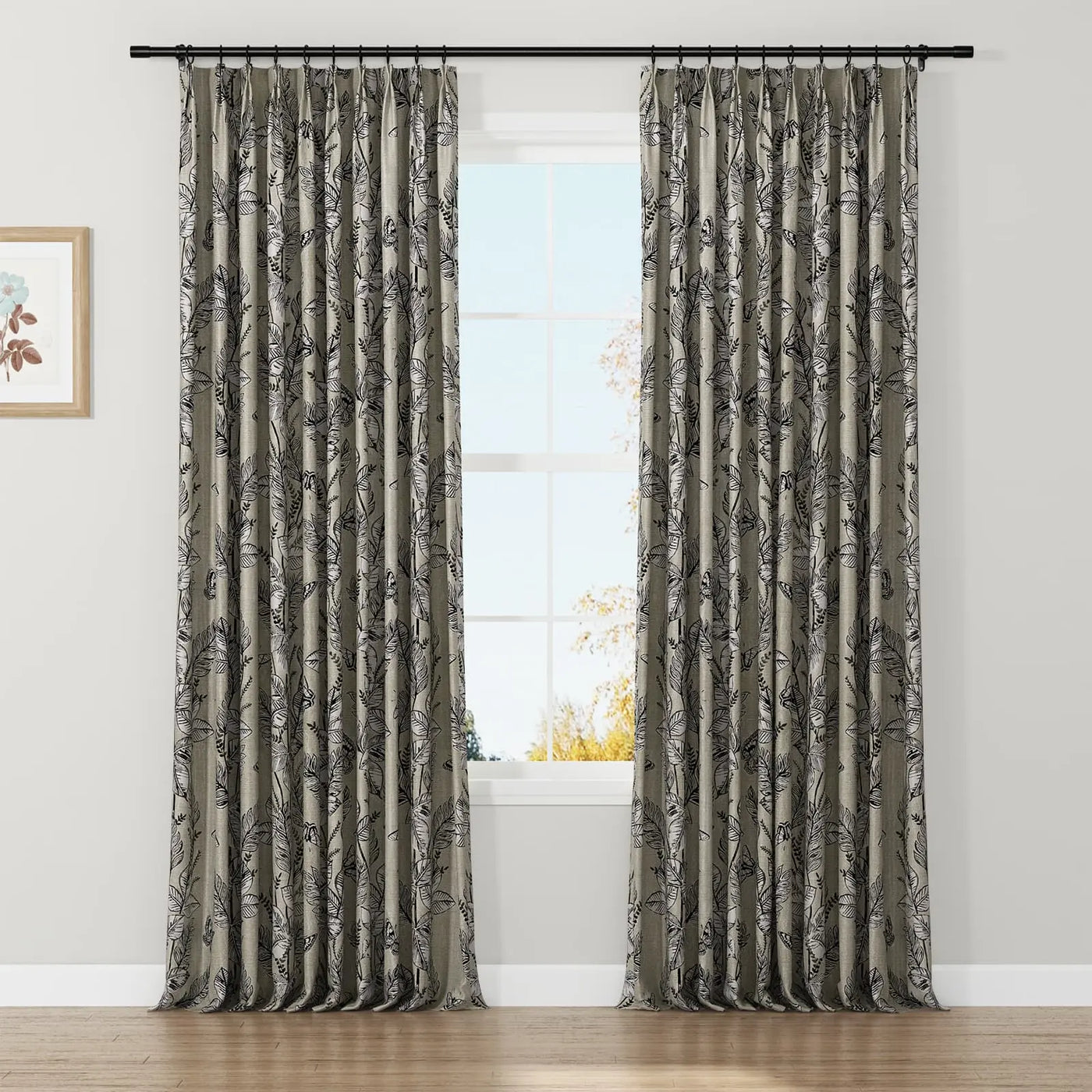 Lydia Foliage Jacquard Curtain Pleated TWOPAGES