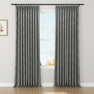 Lydia Scroll Jacquard Curtain Pleated TWOPAGES