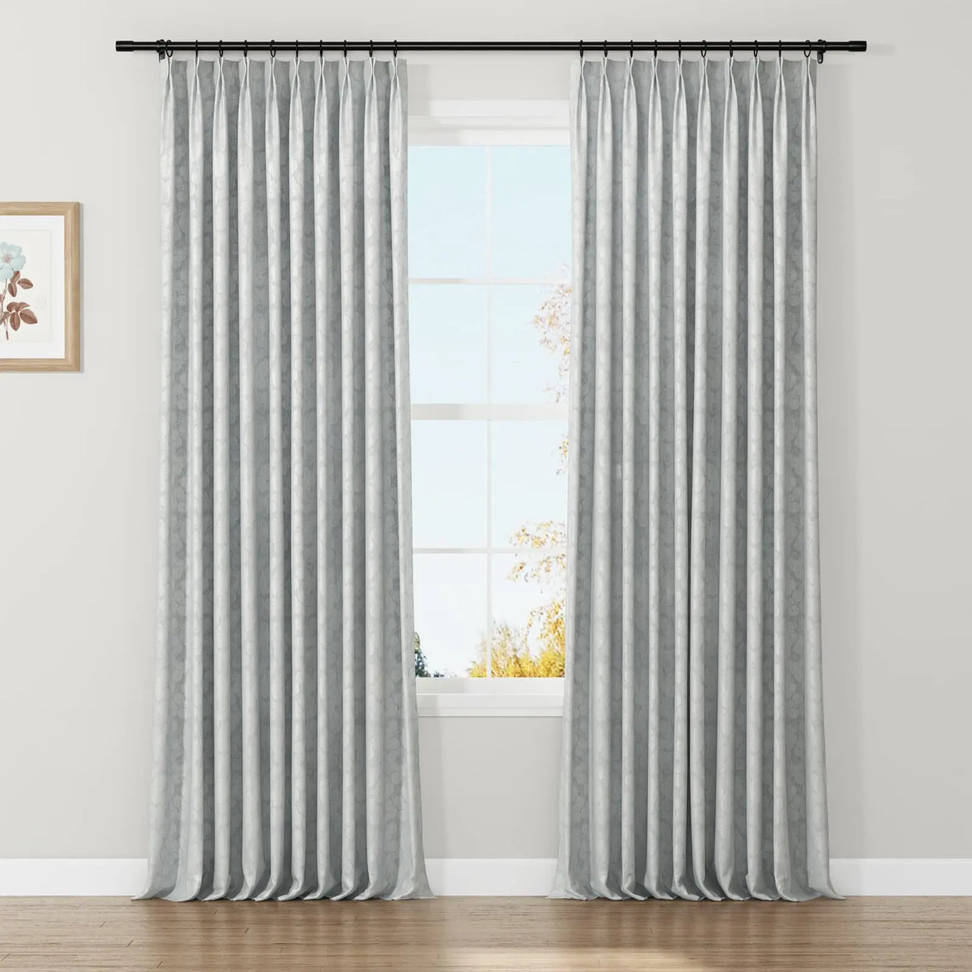 Lydia Daisy Jacquard Curtain Pleated TWOPAGES