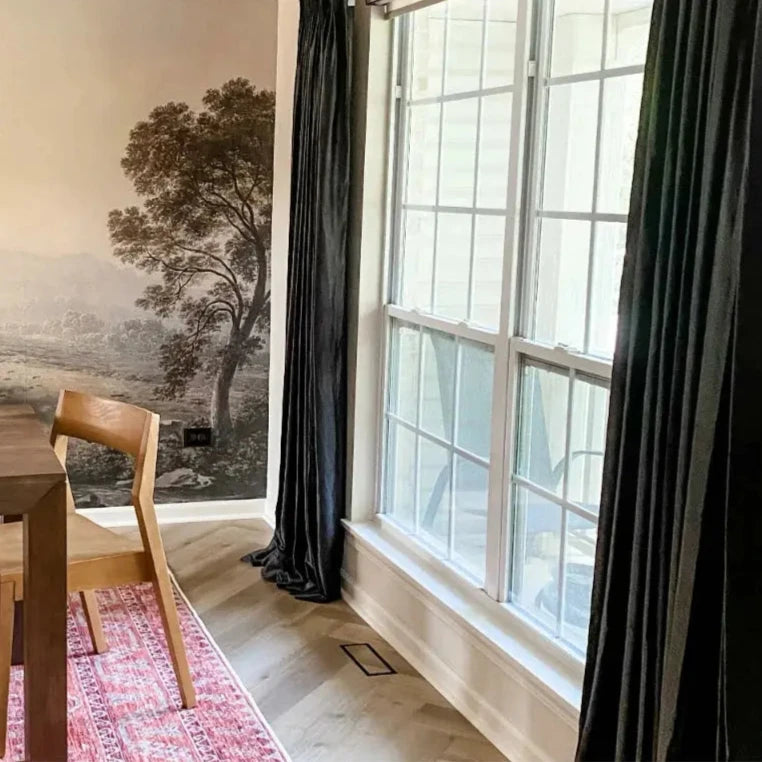 Birkin Warm Black Triple Pleated Curtain